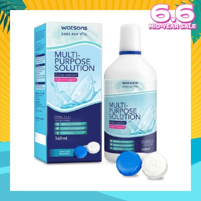 WATSONS Multi Purpose Solution (Extra Comfort, Made In Singapore, Lens Case Included) 360ml
