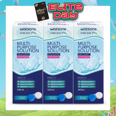 WATSONS - Multi Purpose Solution (Extra Comfort, Made In Singapore, Lens Case Included) 360ml X 3s