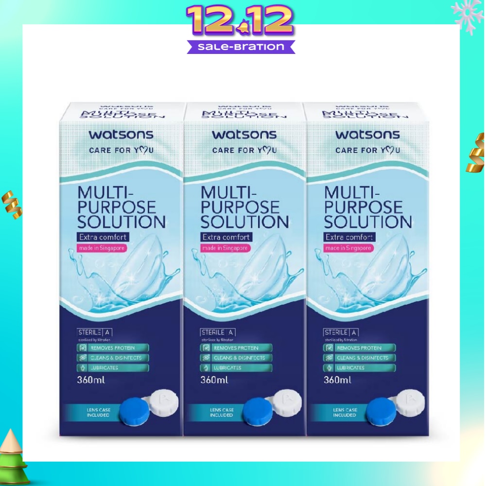 Multi Purpose Solution (Extra Comfort, Made In Singapore, Lens Case Included) 360ml X 3s