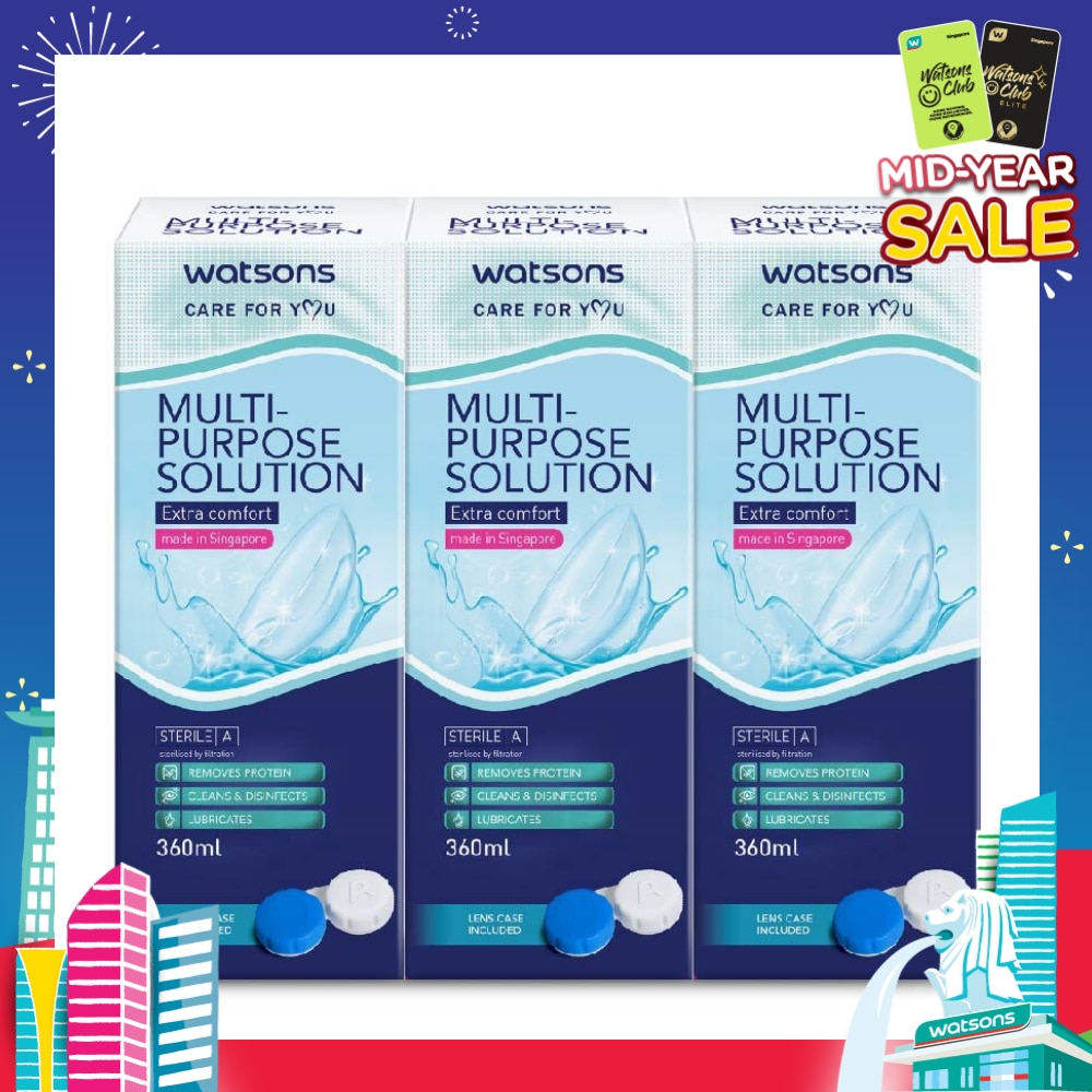 Multi Purpose Solution (Extra Comfort, Made In Singapore, Lens Case Included) 360ml X 3s