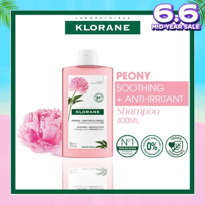 KLORANE Soothing - Sensitive Scalp Peony Shampoo (Gently Cleanses, Soothes & Hydrates) 400ml