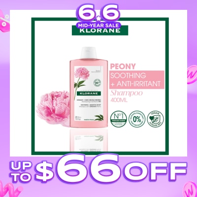 KLORANE - Soothing - Sensitive Scalp Peony Shampoo (Gently Cleanses, Soothes & Hydrates) 400ml