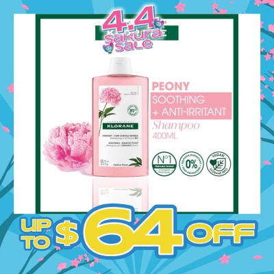 KLORANE - Soothing - Sensitive Scalp Peony Shampoo (Gently Cleanses, Soothes & Hydrates) 400ml