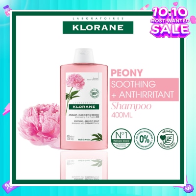 KLORANE Soothing - Sensitive Scalp Peony Shampoo (Gently Cleanses, Soothes & Hydrates) 400ml