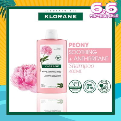 KLORANE Soothing - Sensitive Scalp Peony Shampoo (Gently Cleanses, Soothes & Hydrates) 400ml