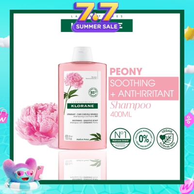 KLORANE - Soothing - Sensitive Scalp Peony Shampoo (Gently Cleanses, Soothes & Hydrates) 400ml