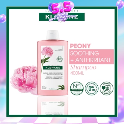 KLORANE - Soothing - Sensitive Scalp Peony Shampoo (Gently Cleanses, Soothes & Hydrates) 400ml
