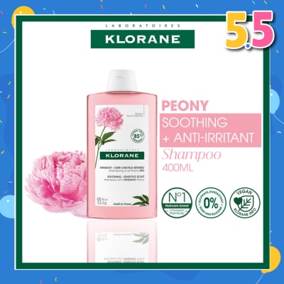 KLORANE Soothing - Sensitive Scalp Peony Shampoo (Gently Cleanses, Soothes & Hydrates) 400ml
