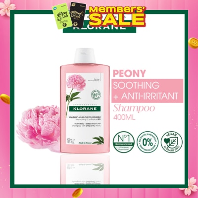 KLORANE Soothing - Sensitive Scalp Peony Shampoo (Gently Cleanses, Soothes & Hydrates) 400ml