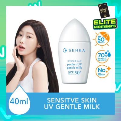 SENKA Perfect Uv Gentle Milk Spf 50+ Pa++++ (Gentle Formula Daily Sunscreen For Sensitive Skin For Face And Body) 40ml
