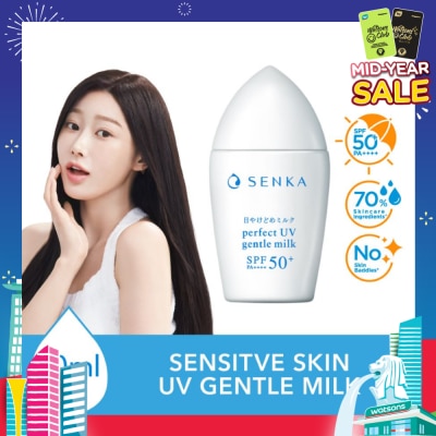 SENKA Perfect Uv Gentle Milk Spf 50+ Pa++++ (Gentle Formula Daily Sunscreen For Sensitive Skin For Face And Body) 40ml
