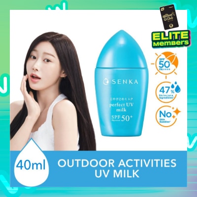SENKA Perfect Uv Milk Spf 50+ Pa++++ (Sweat And Waterproof Sunscreen With Smooth Milk Texture For Outdoor Use) 40ml