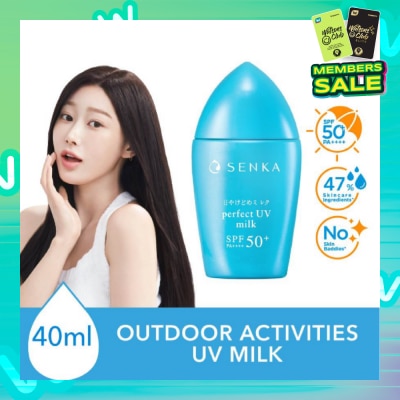 SENKA Perfect Uv Milk Spf 50+ Pa++++ (Sweat And Waterproof Sunscreen With Smooth Milk Texture For Outdoor Use) 40ml