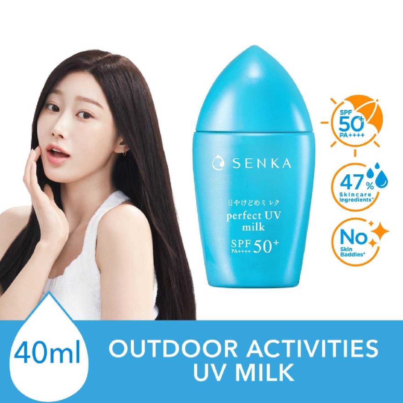 Perfect Uv Milk Spf 50+ Pa++++ (Sweat And Waterproof Sunscreen With Smooth Milk Texture For Outdoor Use) 40ml