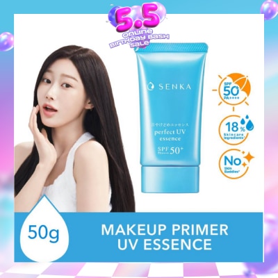 SENKA - Perfect Uv Essence Spf 50+ Pa++++ (Tone Up Sunscreen With Lightweight Essence Formula, Suitable As Makeup Base) 50g