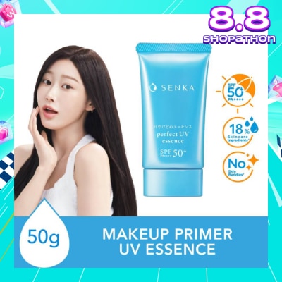 SENKA Perfect Uv Essence Spf 50+ Pa++++ (Tone Up Sunscreen With Lightweight Essence Formula, Suitable As Makeup Base) 50g