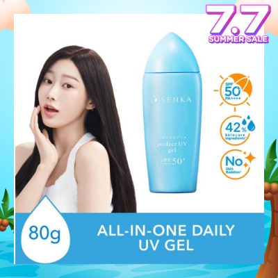 SENKA Perfect Uv Gel Spf 50+ Pa++++ (Moisturising Sunscreen With Watery Breathable Gel Texture  For Daily Use On Face) 80ml