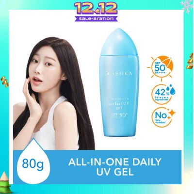 SENKA Perfect Uv Gel Spf 50+ Pa++++ (Moisturising Sunscreen With Watery Breathable Gel Texture For Daily Use On Face) 80ml