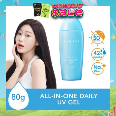 SENKA - Perfect Uv Gel Spf 50+ Pa++++ (Moisturising Sunscreen With Watery Breathable Gel Texture  For Daily Use On Face) 80ml