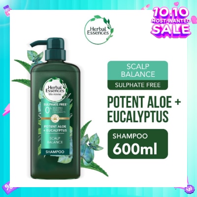 HERBAL ESSENCES Potent Aloe And Eucalyptus Shampoo (Restores Balance To The Scalp And Makes It Soft And Healthy) 600ml