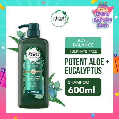 HERBAL ESSENCES Potent Aloe And Eucalyptus Shampoo (Restores Balance To The Scalp And Makes It Soft And Healthy) 600ml