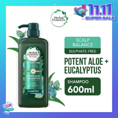 HERBAL ESSENCES Potent Aloe And Eucalyptus Shampoo (Restores Balance To The Scalp And Makes It Soft And Healthy) 600ml