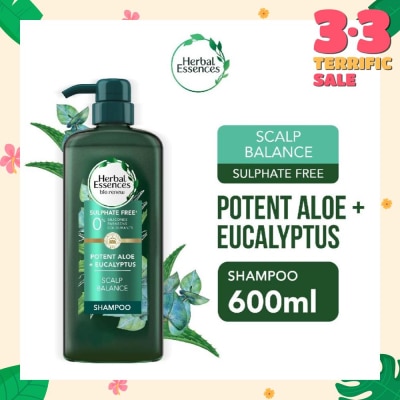 HERBAL ESSENCES Potent Aloe And Eucalyptus Shampoo (Restores Balance To The Scalp And Makes It Soft And Healthy) 600ml