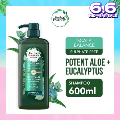HERBAL ESSENCES Potent Aloe And Eucalyptus Shampoo (Restores Balance To The Scalp And Makes It Soft And Healthy) 600ml