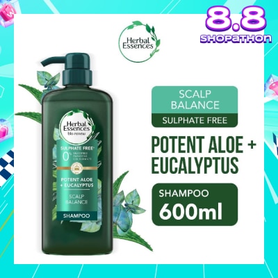 HERBAL ESSENCES Potent Aloe And Eucalyptus Shampoo (Restores Balance To The Scalp And Makes It Soft And Healthy) 600ml