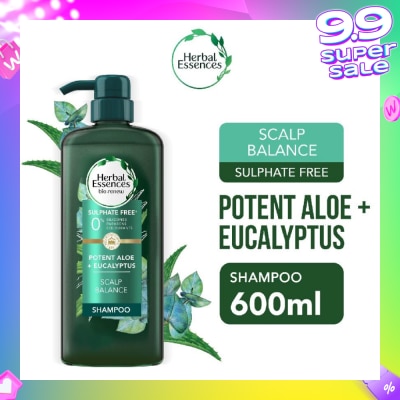HERBAL ESSENCES Potent Aloe And Eucalyptus Shampoo (Restores Balance To The Scalp And Makes It Soft And Healthy) 600ml