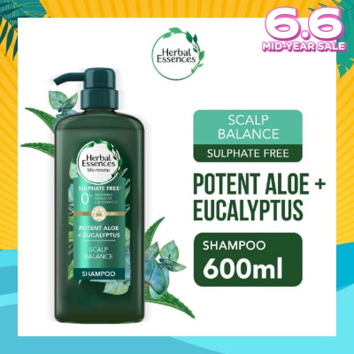 HERBAL ESSENCES Potent Aloe And Eucalyptus Shampoo (Restores Balance To The Scalp And Makes It Soft And Healthy) 600ml