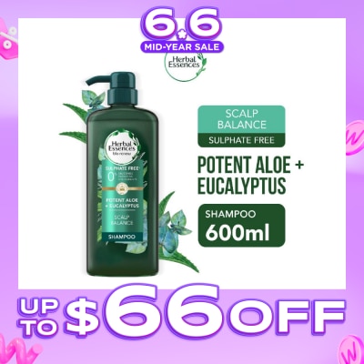 HERBAL ESSENCES - Potent Aloe And Eucalyptus Shampoo (Restores Balance To The Scalp And Makes It Soft And Healthy) 600ml