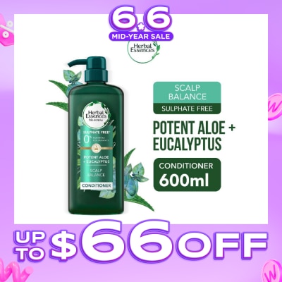HERBAL ESSENCES - Potent Aloe And Eucalyptus Conditioner (Restores Balance To The Scalp And Makes It Soft And Healthy) 600ml