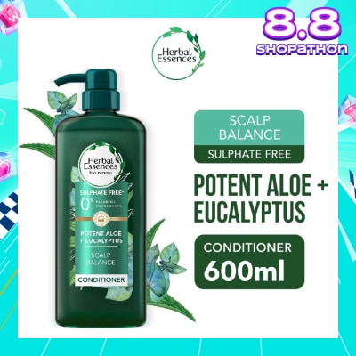 HERBAL ESSENCES Potent Aloe And Eucalyptus Conditioner (Restores Balance To The Scalp And Makes It Soft And Healthy) 600ml