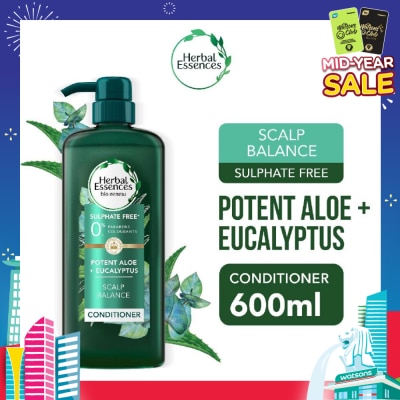 HERBAL ESSENCES Potent Aloe And Eucalyptus Conditioner (Restores Balance To The Scalp And Makes It Soft And Healthy) 600ml