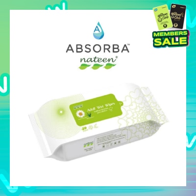 ABSORBA Nateen Adult Wipes With Aloe Vera (Single Lid) 40s