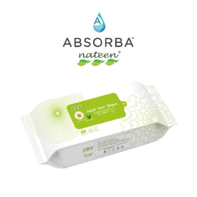 ABSORBA Nateen Adult Wipes With Aloe Vera (Single Lid) 40s