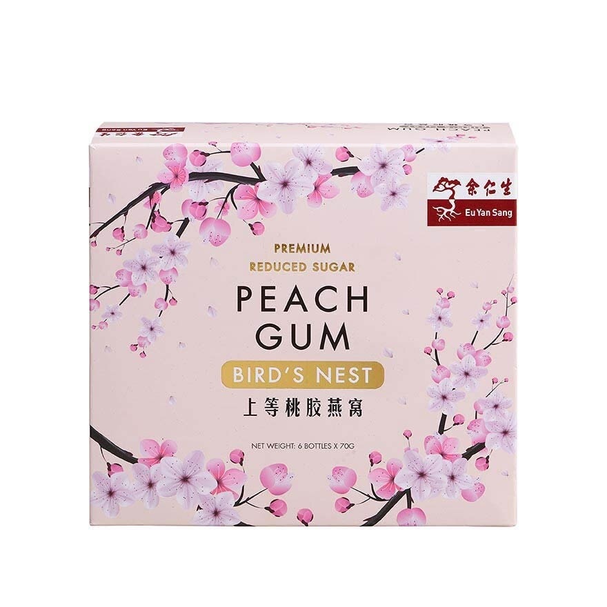 Premium Peach Gum Bird's Nest (Reduced Sugar) 100% Natural for Health Beauty Wellness 70g x 6s