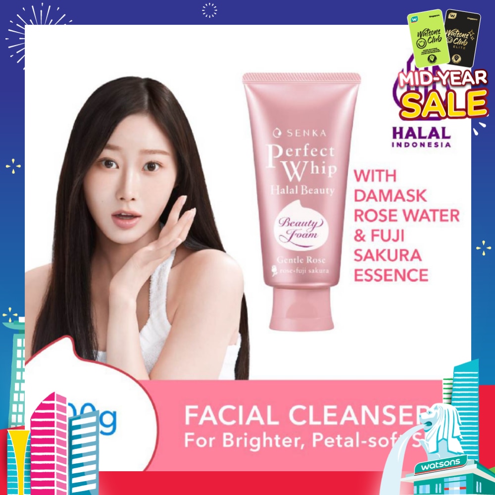 Perfect Whip Halal Beauty Gentle Rose Facial Cleanser (For Brighter And Petal-Soft Bare Skin) 100g