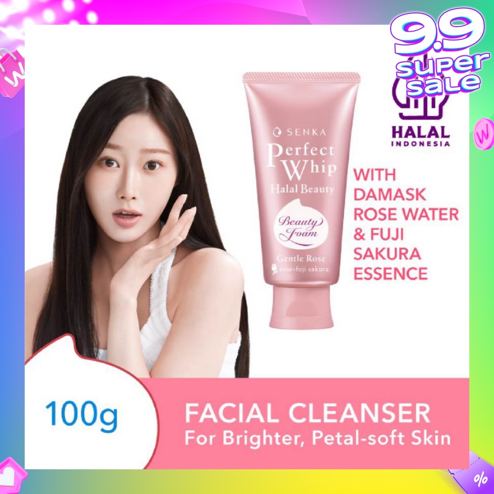 Perfect Whip Halal Beauty Gentle Rose Facial Cleanser (For Brighter And Petal-Soft Bare Skin) 100g