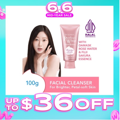 SENKA - Perfect Whip Halal Beauty Gentle Rose Facial Cleanser (For Brighter And Petal-Soft Bare Skin) 100g