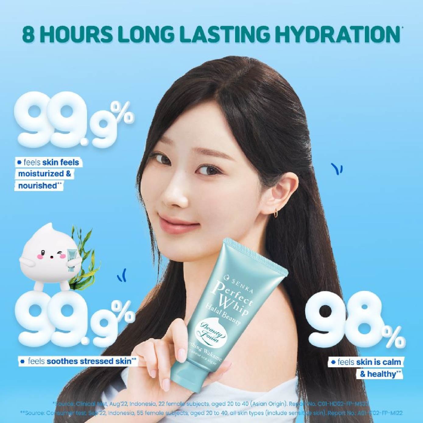 Perfect Whip Halal Beauty Soothing Wakame Facial Cleanser (Calm And Soothe Stressed Skin For A Healthy Bare Skin) 100g