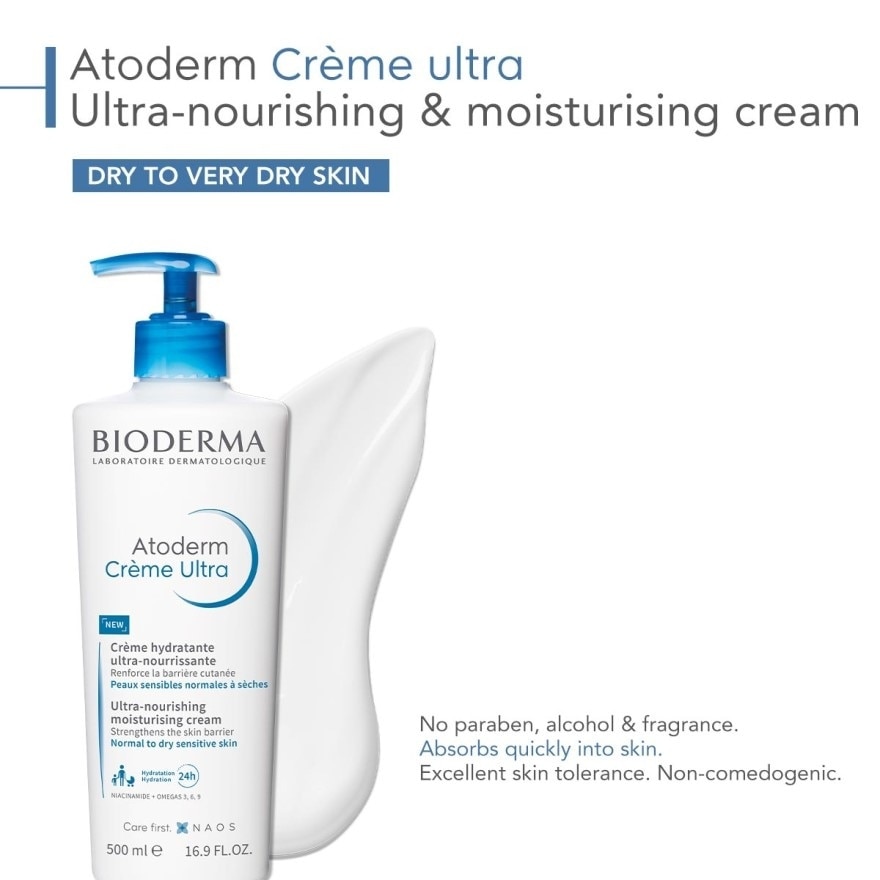 Atoderm Crème Ultra-Nourishing and Moisturising Cream (Dry to Very Dry Sensitive Skin) 500ml