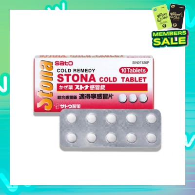 SATO Stona Cold Tablets (Relief Of Headache, Minor Muscular Aches, Pains And Fever Due To Cold Or Flu) 10s
