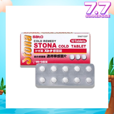 SATO Stona Cold Tablets (Relief Of Headache, Minor Muscular Aches, Pains And Fever Due To Cold Or Flu) 10s