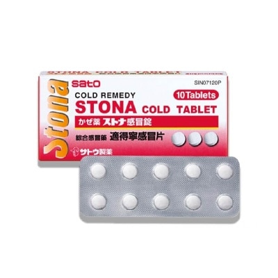 SATO Stona Cold Tablets (Relief Of Headache, Minor Muscular Aches, Pains And Fever Due To Cold Or Flu) 10s