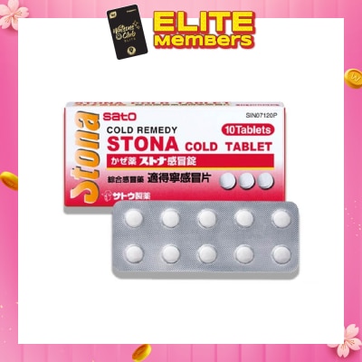 SATO Stona Cold Tablets (Relief Of Headache, Minor Muscular Aches, Pains And Fever Due To Cold Or Flu) 10s