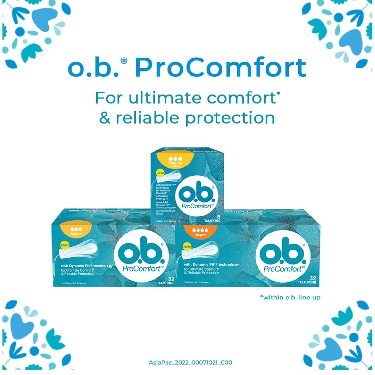 Procomfort Super Tampons Silktouch With Dynamicfit Technology (For Average Flow Days + Environmental-Friendly + No Additional Applicator) 32s