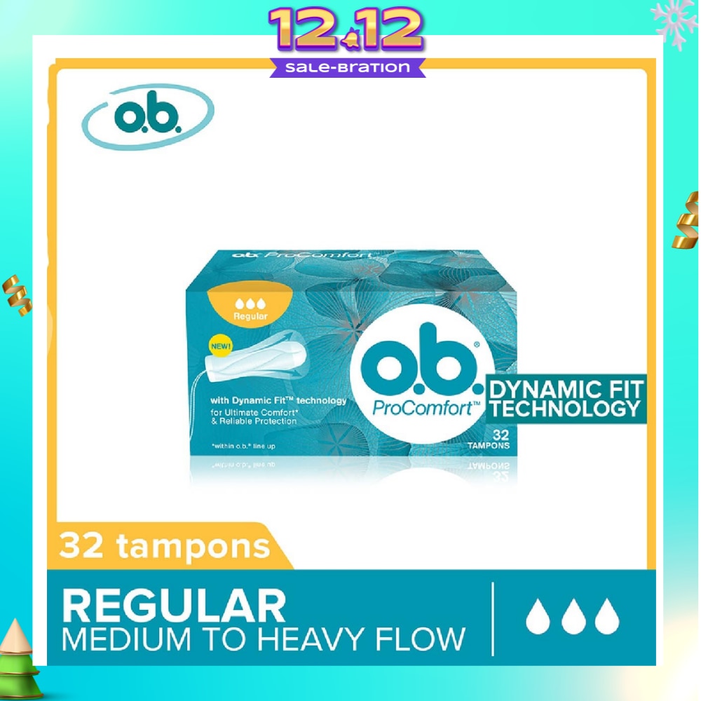 Procomfort Super Tampons Silktouch With Dynamicfit Technology (For Average Flow Days + Environmental-Friendly + No Additional Applicator) 32s