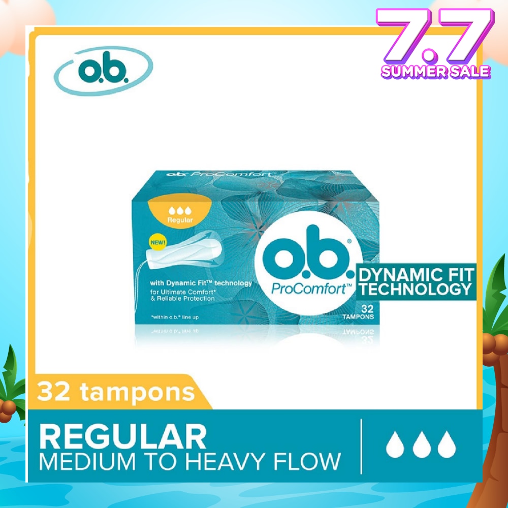 Procomfort Super Tampons Silktouch With Dynamicfit Technology (For Average Flow Days + Environmental-Friendly + No Additional Applicator) 32s